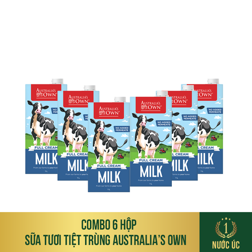 COMBO 6 HỘP Sữa tươi tiệt trùng nguyên kem Australia's OWN 1L