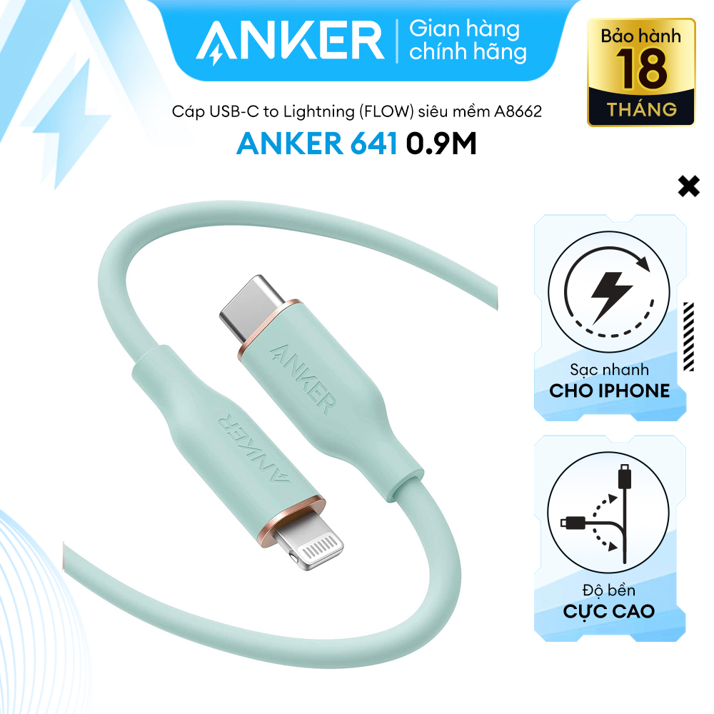 Cáp Anker Powerline III Flow USB-C to Lightning 0.9m - A8662