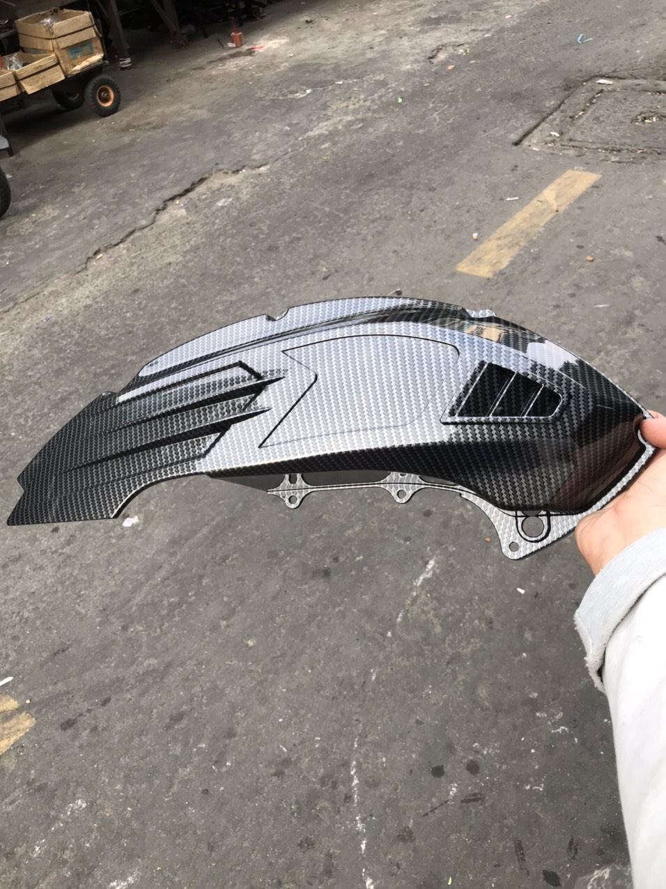 Ốp pô e Cacbon cho xe NVX 155- 2021