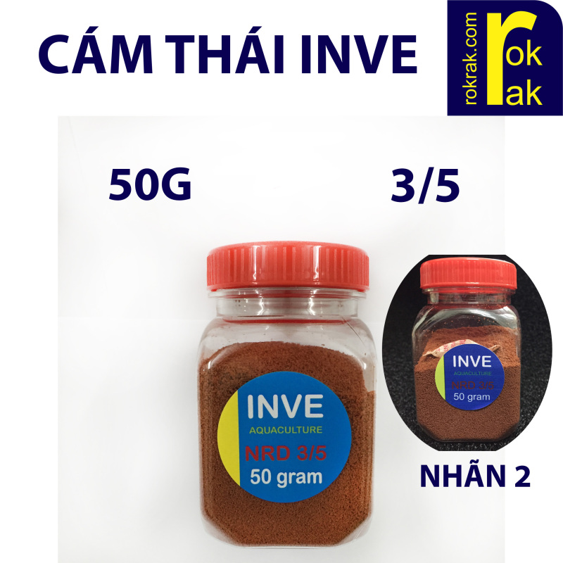 Cám thái Inve 3/5 Thức ăn cho cá nhỏ Hũ 50g Hạt mịn, protein cao hơn loại cám B2 Nhật