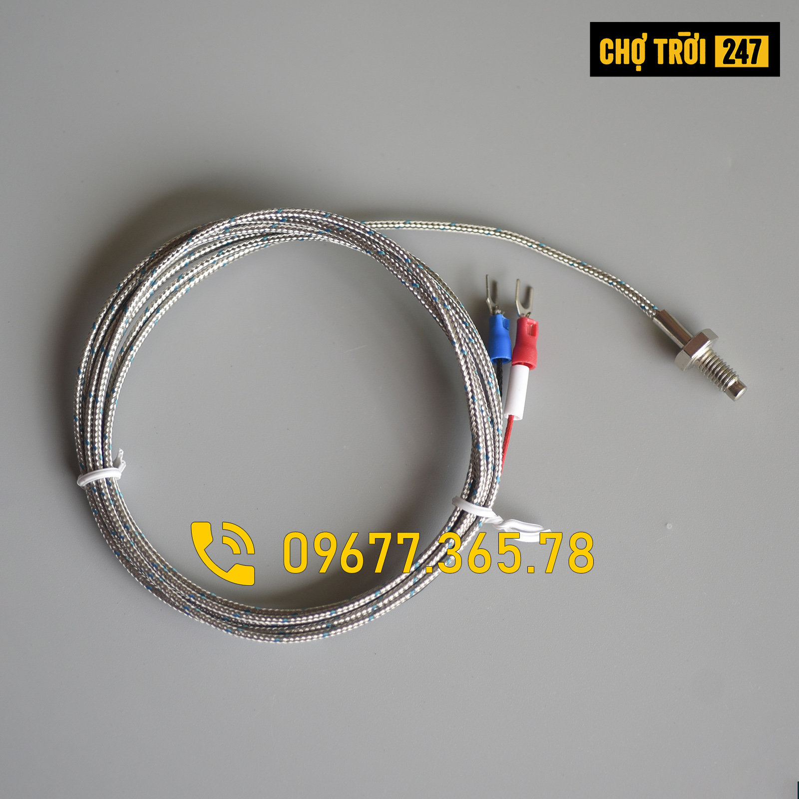 Can Nhiệt Loại K phi 6 dải nhiệt độ 0-400℃ (chiều dài dây 0,5M, 1M, 2M, 3M, 5M)