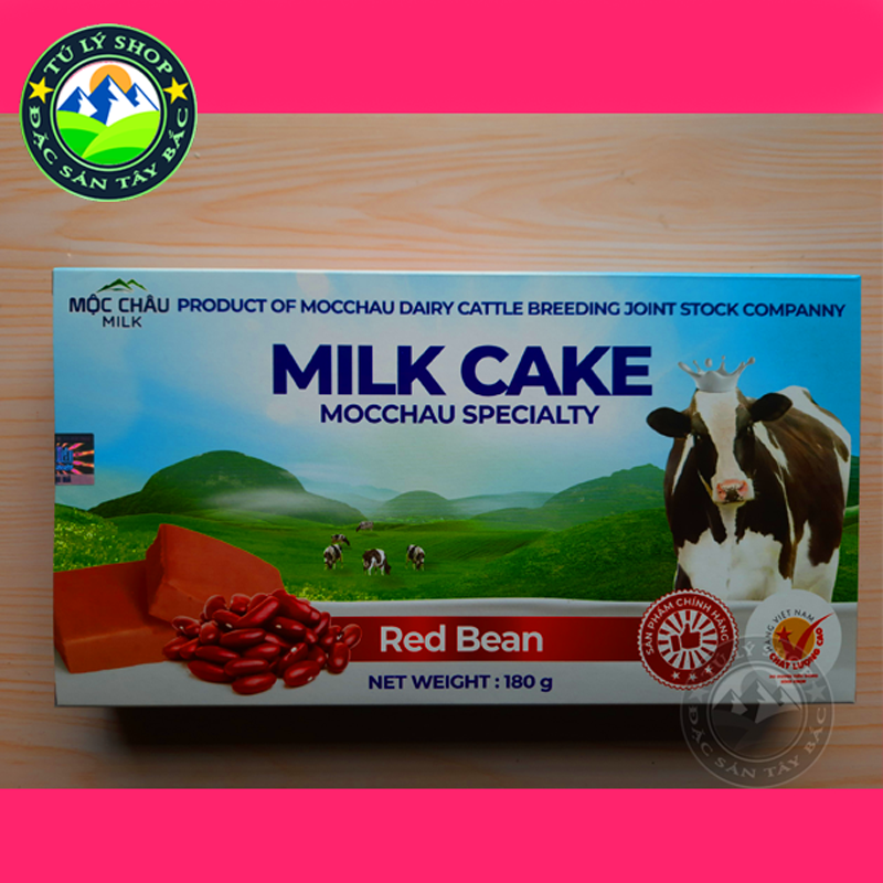 Bánh sữa Mộc Châu vị Đậu đỏ - [Hàng Việt Nam chất lượng cao - Date mới nhất] (hộp 180g)