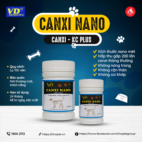 [HCM]Combo Canxi Nano + Chibi Powder cho chó mèo.