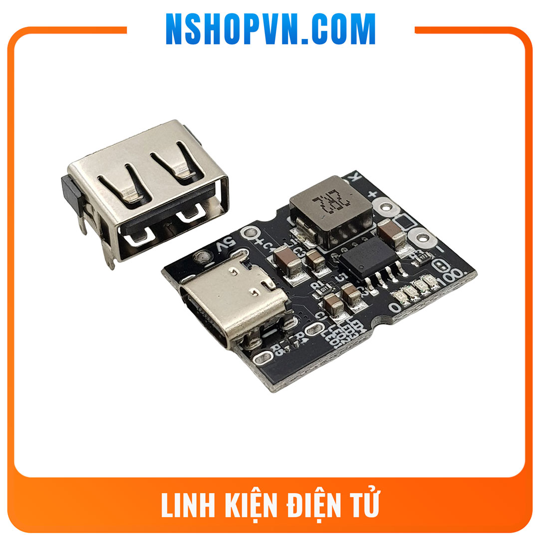 Mạch sạc xả pin 18650 cổng type c có đèn báo