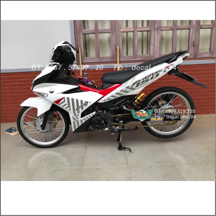 Tem rời Exciter 150 Đỏ trắng