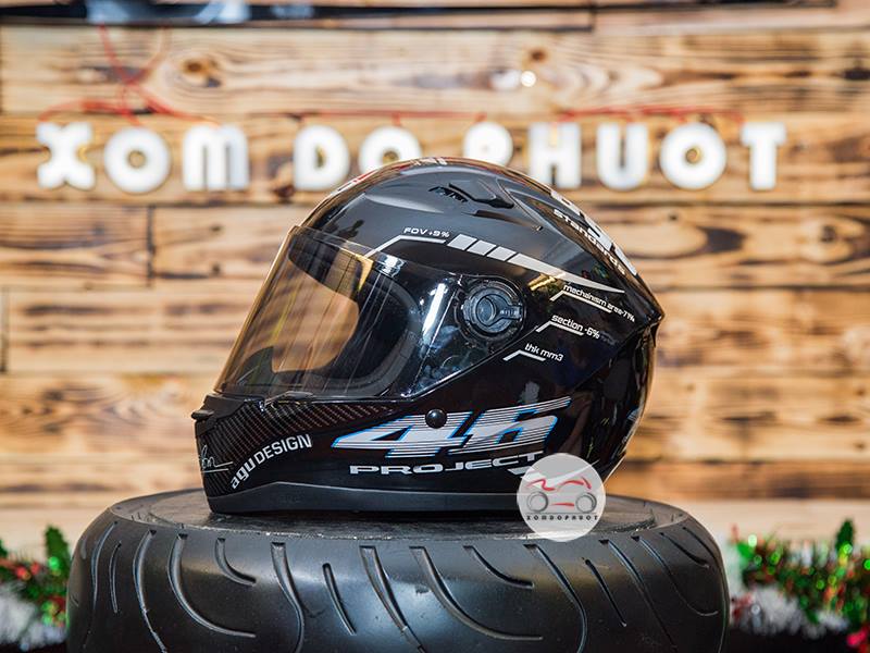 Nón Fullface AGU tem 46 tặng kèm túi đựng nón