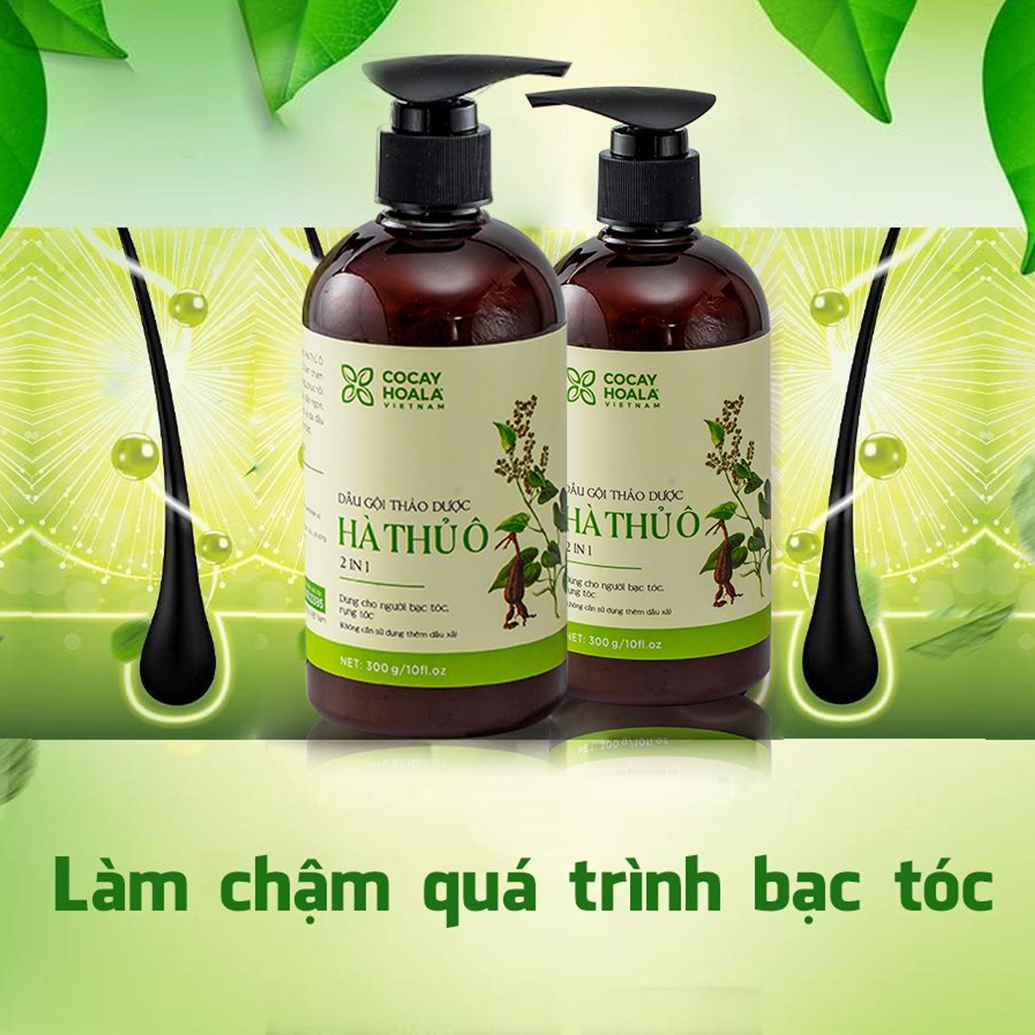 [HCM][ Hàng chuẩn] Dầu gội thảo dược Hà Thủ Ô 300ml - mẫu mới