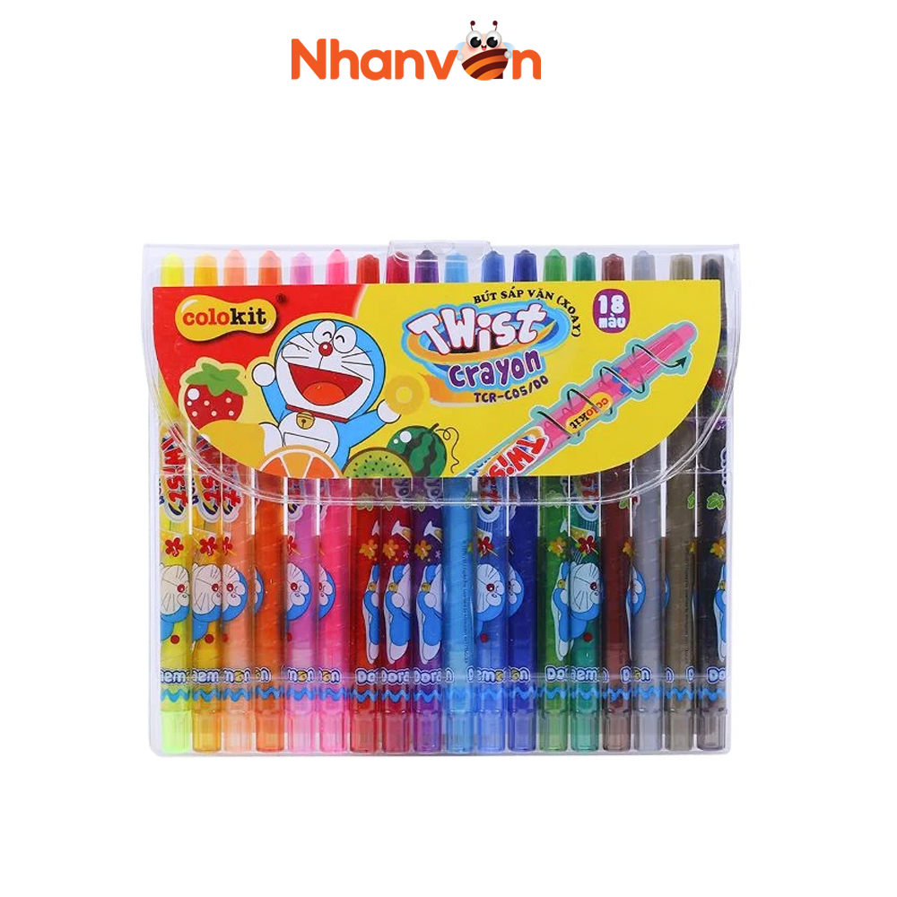 Vỉ Bút Sáp Vặn 18 Màu Thiên Long TCR-C05/DO