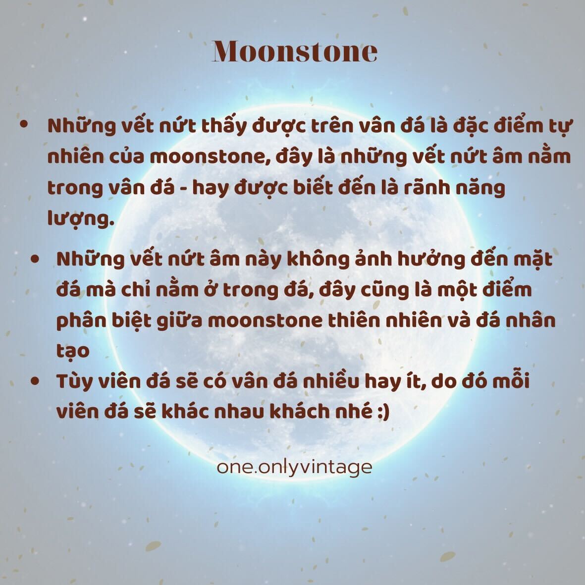 Nhẫn bạc moonstone thiên nhiên thanh lịch lấp lánh