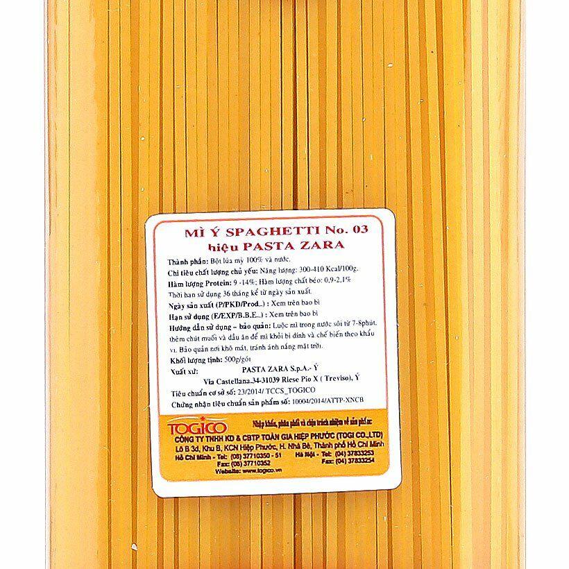 MỲ Ý SPAGHETTI NO.03 gói 500g