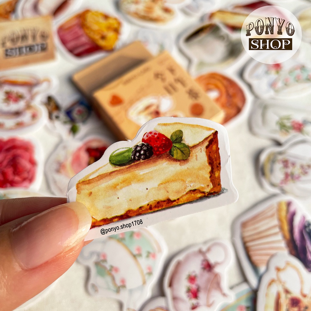 ☕️ Hộp 46 sticker nhãn dán Break Time (Love Coffee) trang trí Scrapbook
