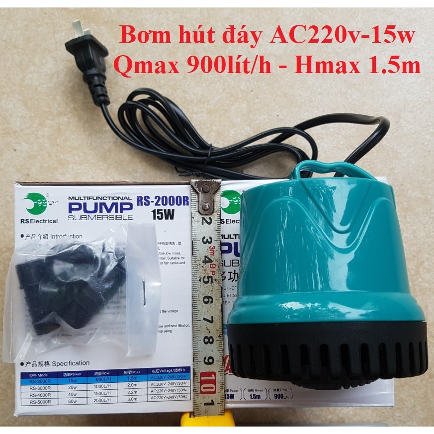 Bơm chìm hút đáy 220v- 10w hoặc 15w hoặc 30w