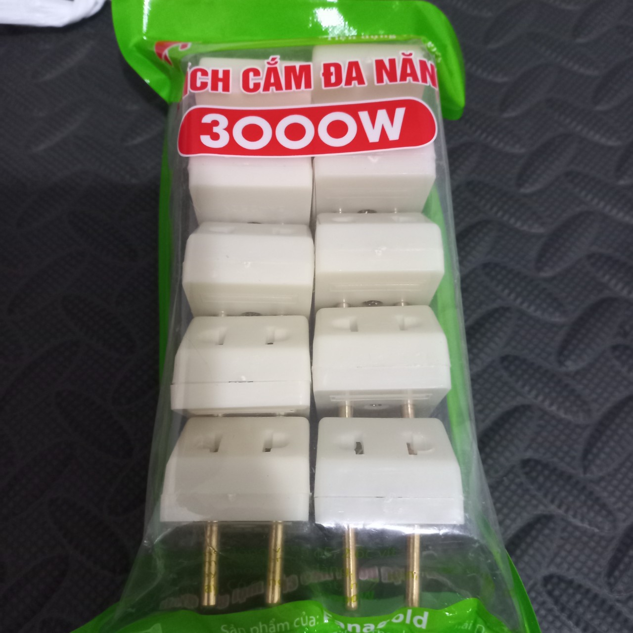Ổ cắm điện chia 3 - Đầu nối chia điện đa năng 3 cửa Fanagold chịu tải 3000W