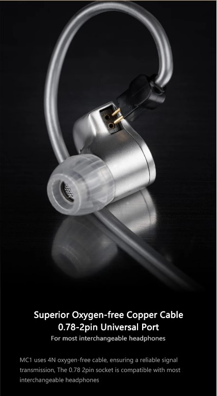 [NC] Cable MOONDROP MC1 | Đồng OFC 4N | Dây Cáp nâng cấp tai nghe | Có Mic