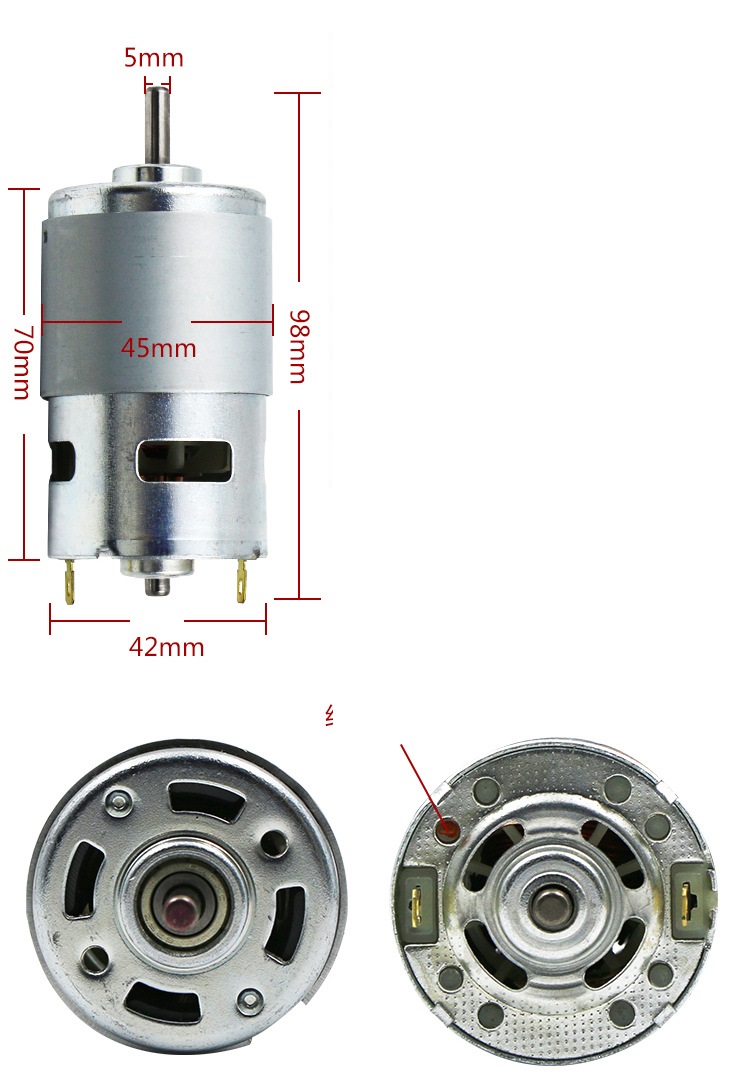 Mô tơ 795 Trục 5mm 12V Siêu Khỏe, motor 775, chế máy khoan, chế máy cắt, chế quạt, chế máy bơm, chế các loại cực sướng