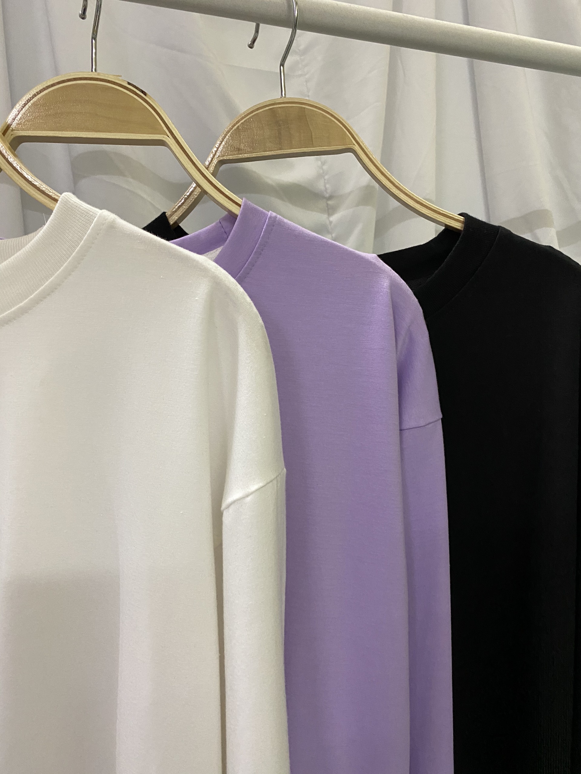 Áo Thun tay dài trơn Màu Tím dáng thụng basic - áo long tee unisex full size basic SW050