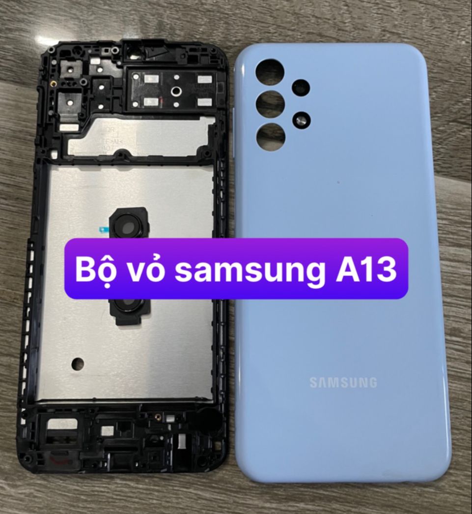bộ vỏ samsung A13 (4G) bộ vỏ zin kèm phím,kính camera