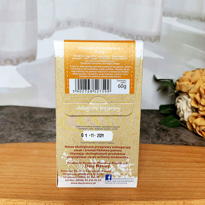 Bột cà ri hữu cơ Dary Natury 60g