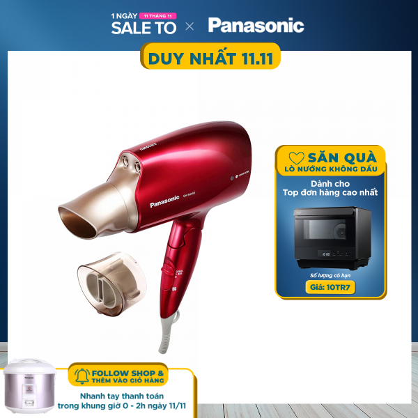 Máy sấy chăm sóc tóc Panasonic EH-NA45RP645 - Công nghệ nanoe dưỡng ẩm tóc – 2 đầu sấy khô và tạo kiểu – Công suất 1600W - Bảo hành chính hãng
 12 tháng