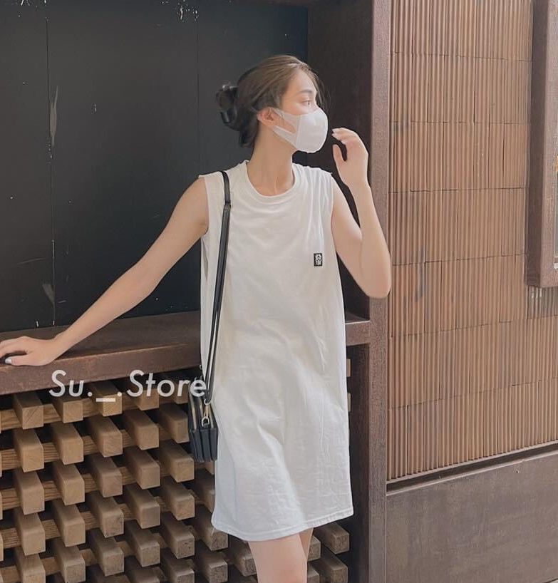 Đầm sát nách dáng suông , Váy sát nát basic siêu xinh AD119