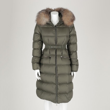 Áo khoác nữ mangto dáng dài lông vũ moncler nữ cổ lông siêu đẹp
