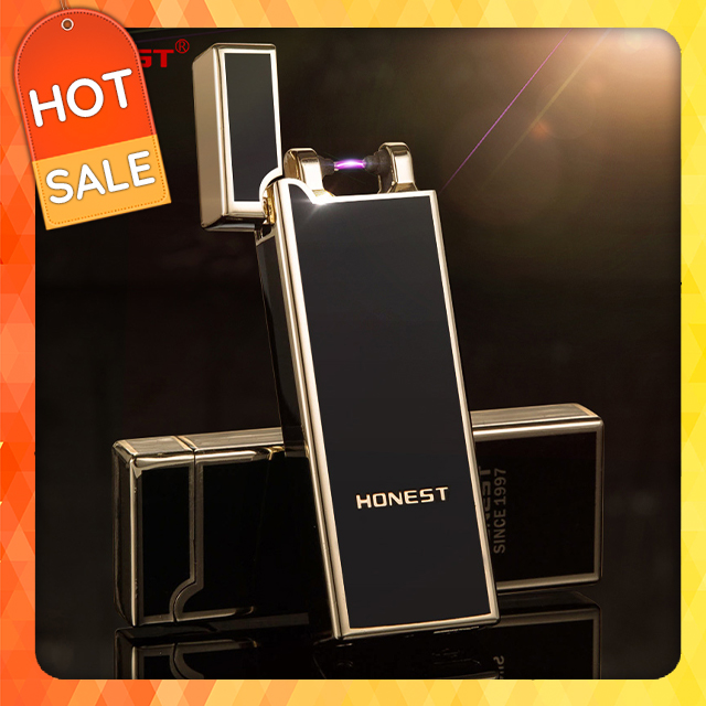 Hộp Quẹt Bật Lửa Sạc Điện Vảy Tia Lửa Plasma Đan Chéo Honest BCZ4056