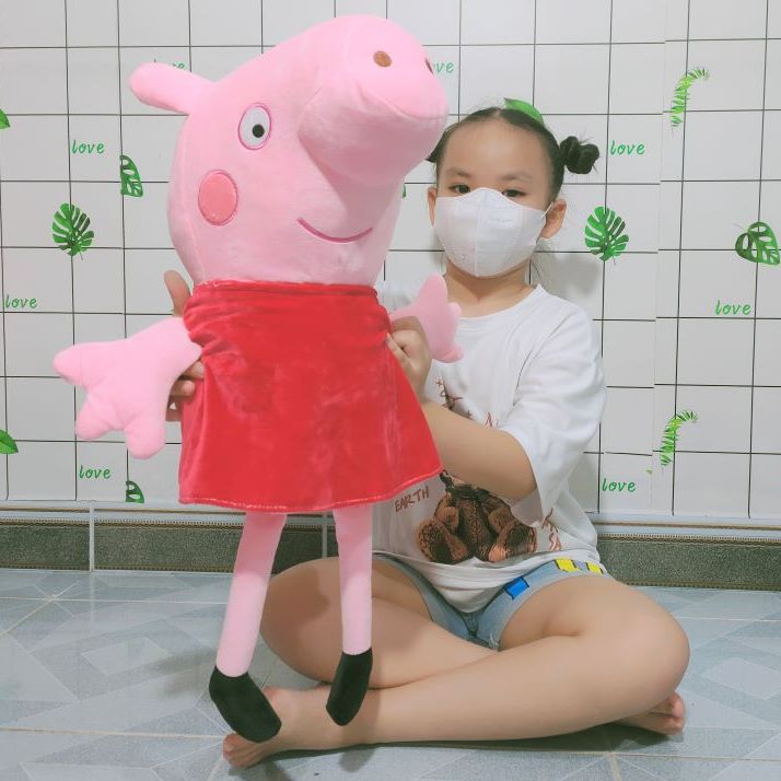 Thú bông peppa size lớn 60cm gấu bông hoạt hình heo peppa cho bé mềm mịn