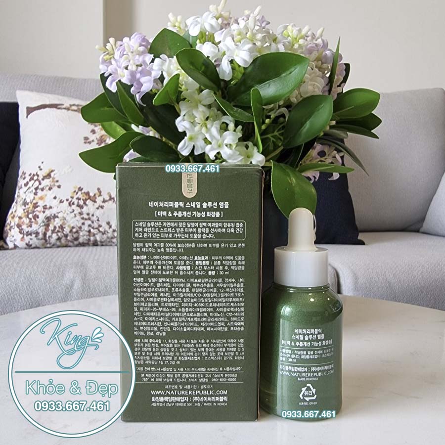 [HCM]Tinh Chất Nature Republic Snail Solution Ampoule