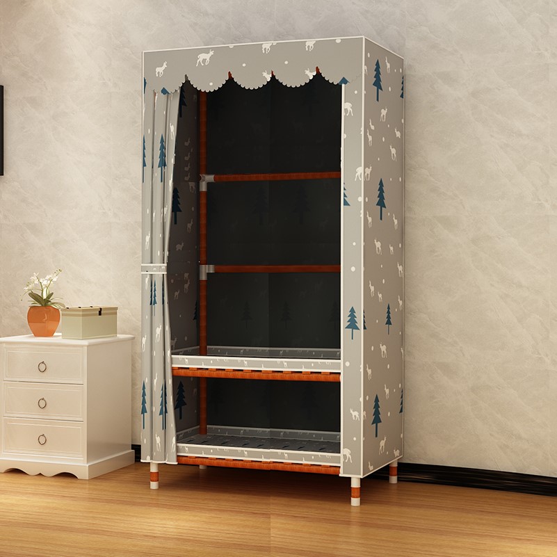 Tủ Đựng Quần Áo Tủ Vải tủ để đồ Khung Gỗ bọc nhựa chống ẩm loại 1 Buồng tuvaicaocap có bảo hành 1 năm