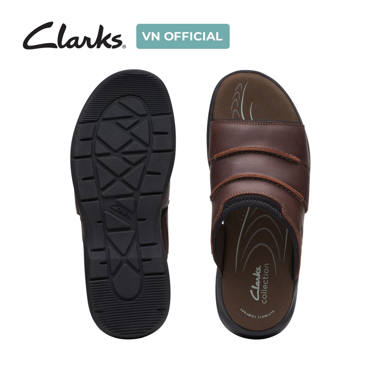 Dép Quai Ngang Da Nam Clarks - Walkford Easy