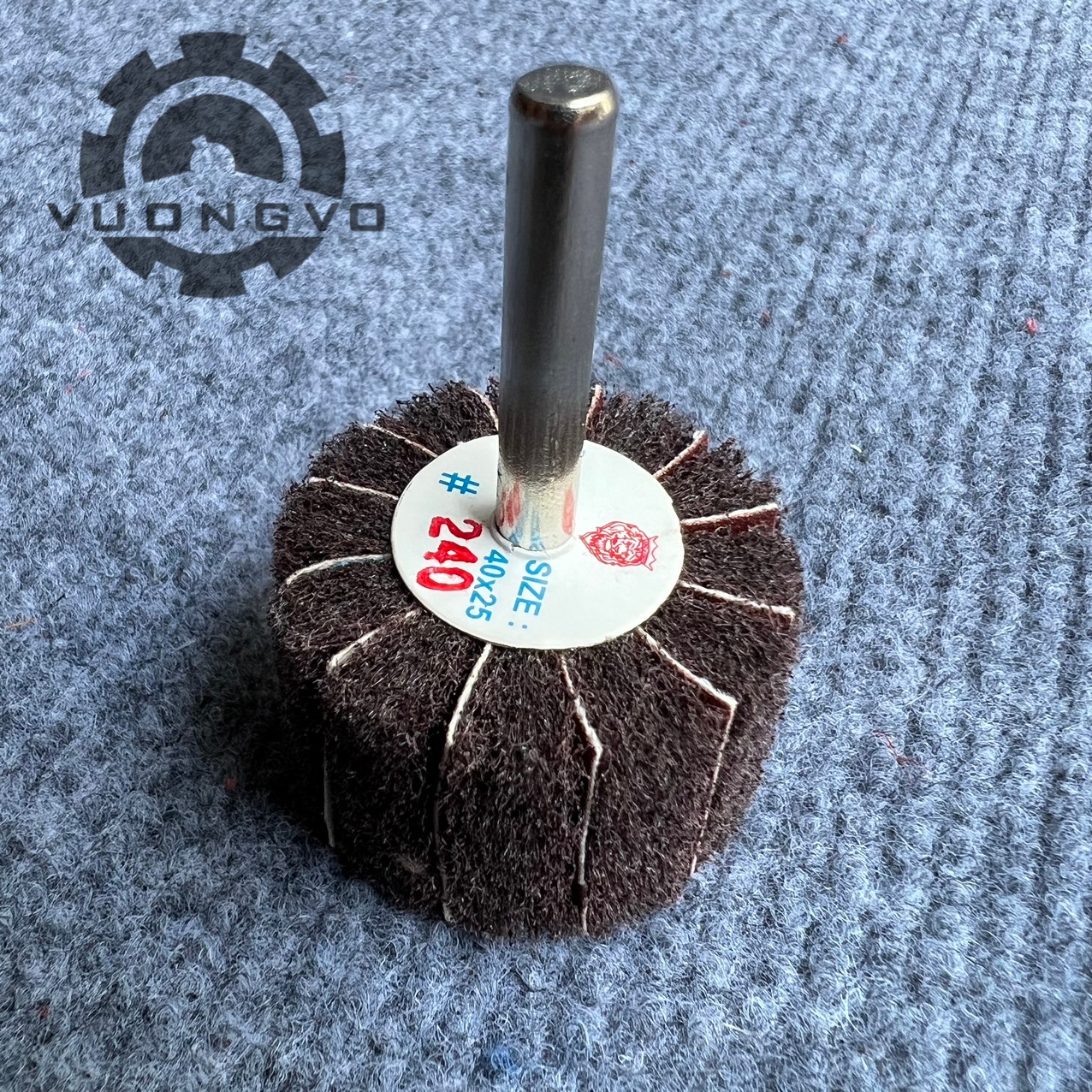 Abrasive sanding shank felting socket wrench size 40x25mm core 6mm