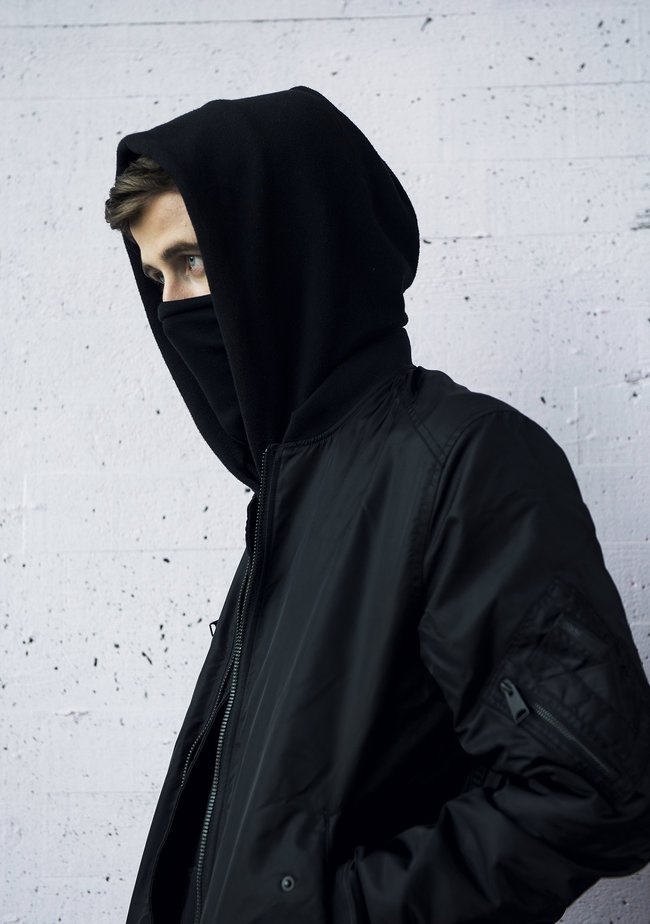 DJ Faded Alan Walker Full Black Scarf - Free Gift 1 Mini Keychain Ring