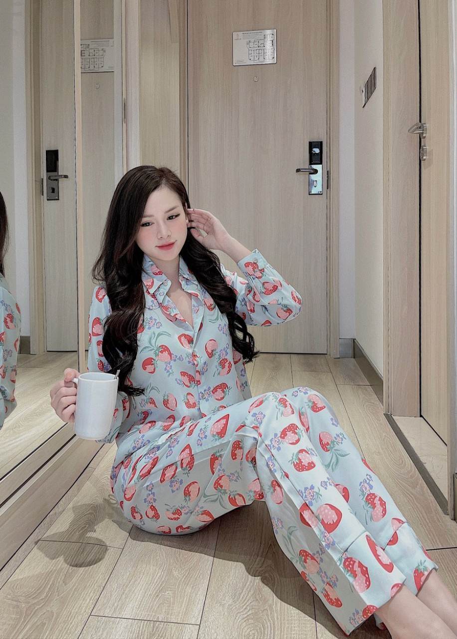 Pijama lụa mango tay dài 40-62kg