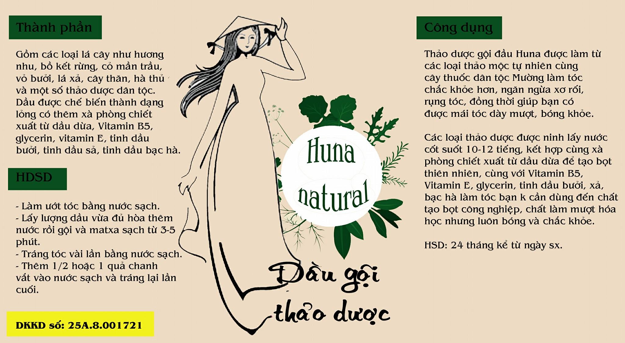 Dầu gội thảo dược Hunahome (loại 500ml)