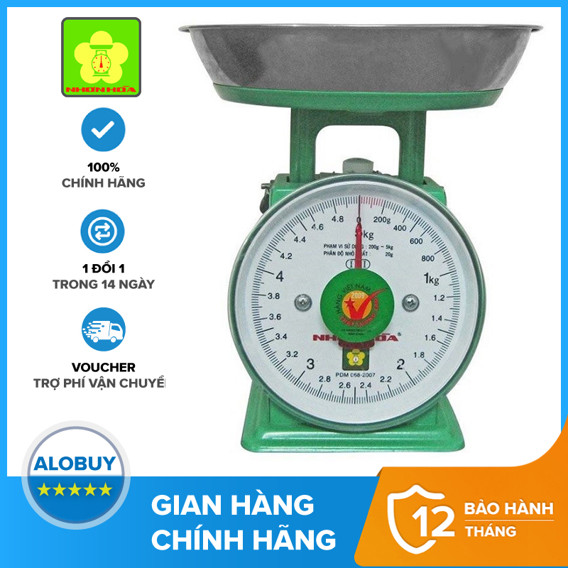 [TOP 1 LAZADA] Cân Đồng Hồ Lò Xo Nhơn Hòa 5Kg NHS-5