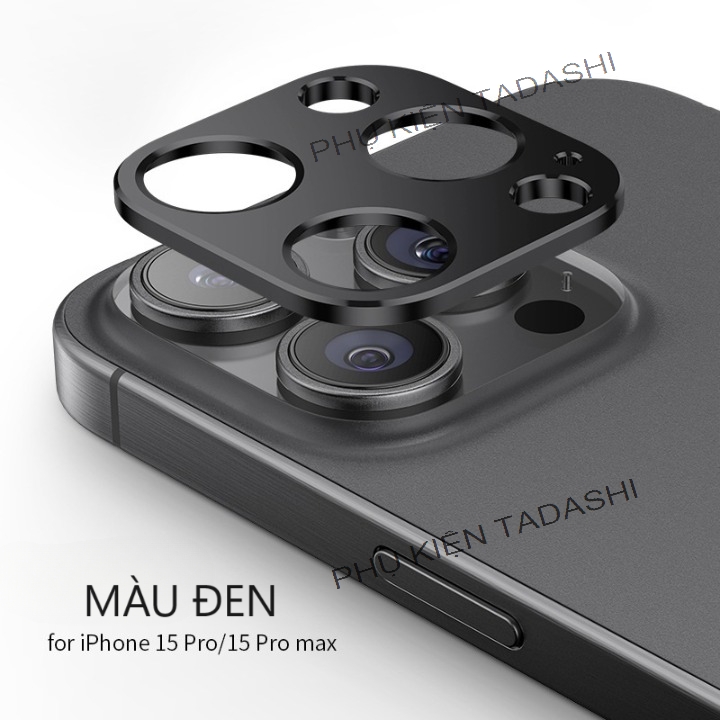 Miếng kim loại bảo vệ camera iphone 15/ 15 plus/ 15 pro/ 15 pro max - hợp kim nhôm, miếng dán camera chống trầy xước, bảo vệ cụm camera