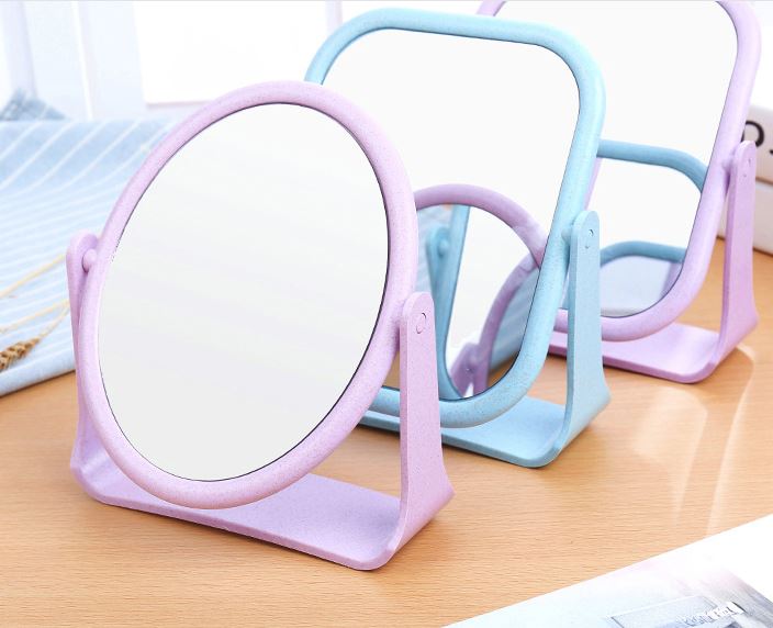 Gương trang điểm để bàn cao cấp, có chân đế. 2 mặt đều là gương