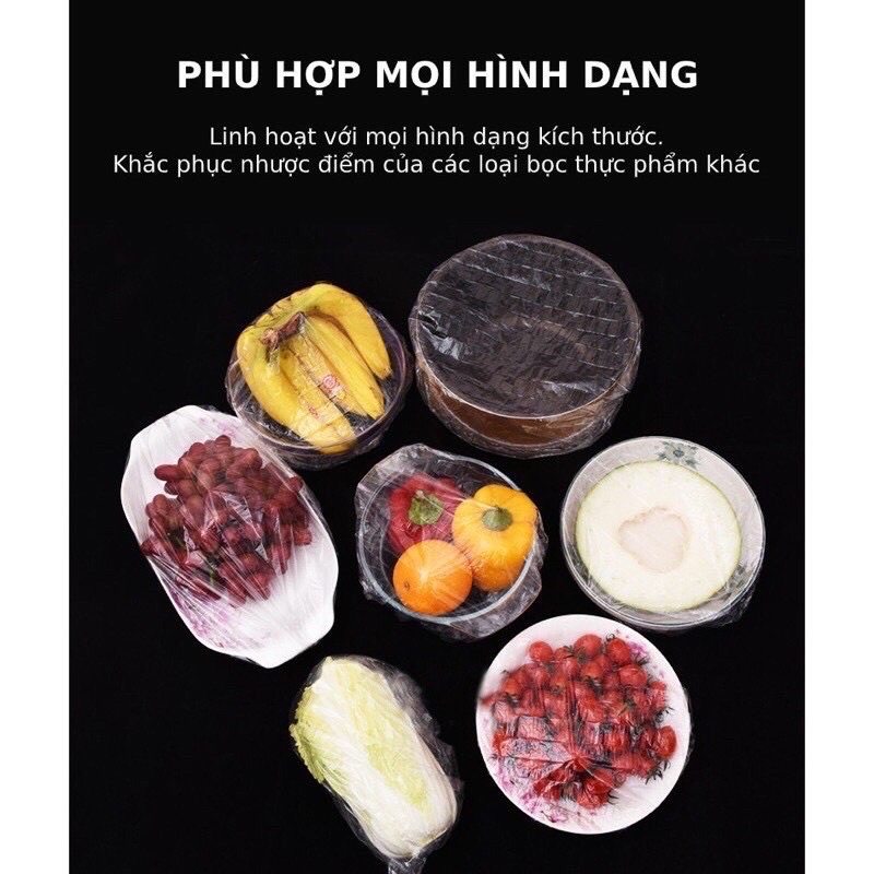Màng bọc thực phẩm co giãn siêu dai có chun hình túi gấu 90-100cái