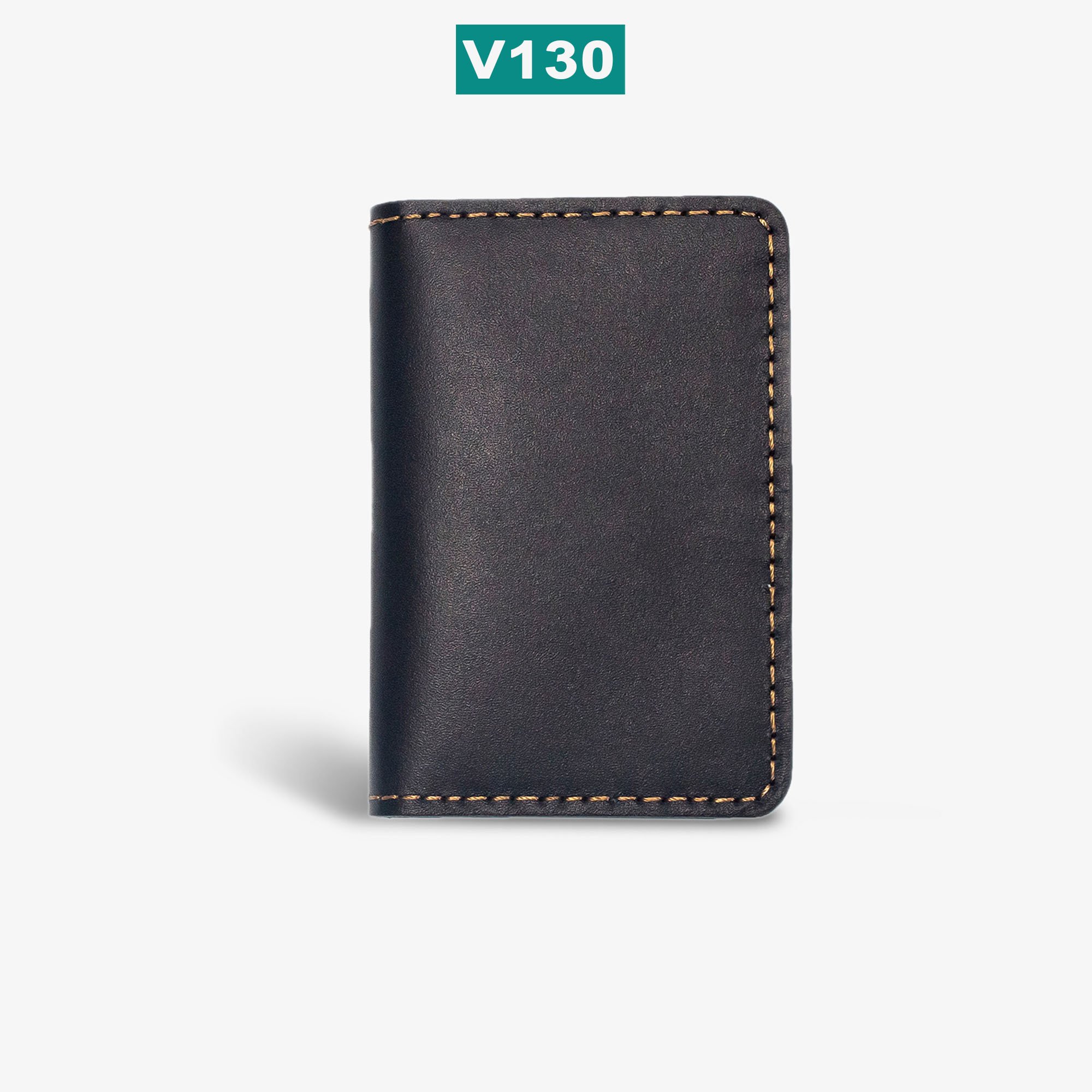 Ví đựng thẻ da bò V130, ví namecard da thật, nhỏ gọn, khâu tay thủ công, ví mini nam đường chỉ tinh tế, thương hiệu Bụi leather chuyên đồ da thật, bảo hành 12 tháng