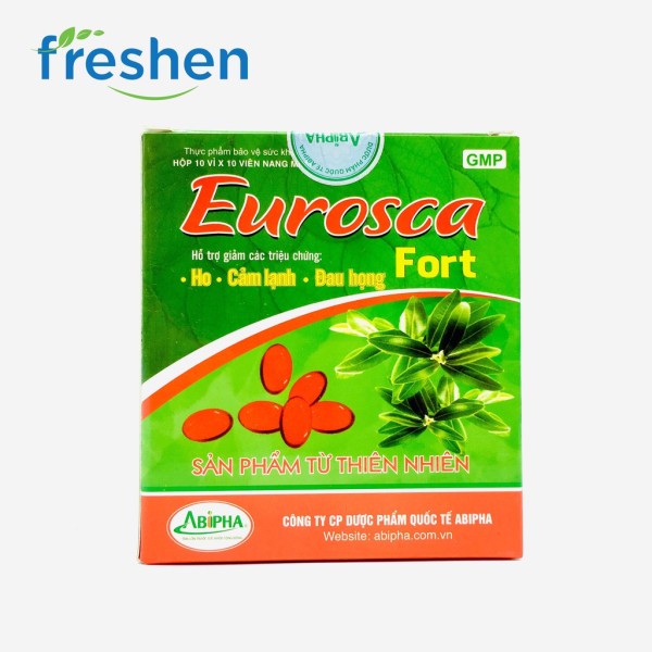 Eurosca, Eurosca Fort - Giảm ho, thông thoáng mũi, giảm các triệu chứng cảm lạnh, sổ mũi, đau họng.