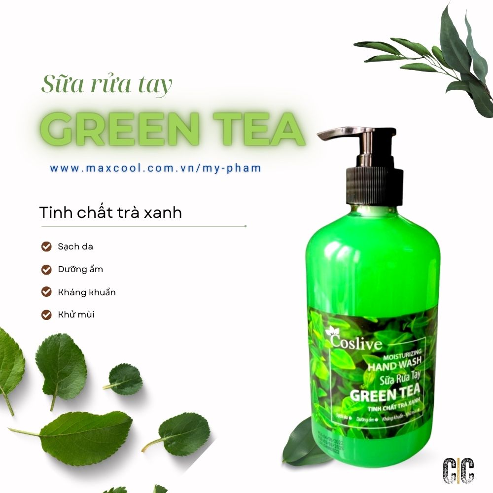 Sữa rửa tay tinh chất trà xanh (Coslive Moisturizing Hand Wash) 500ml