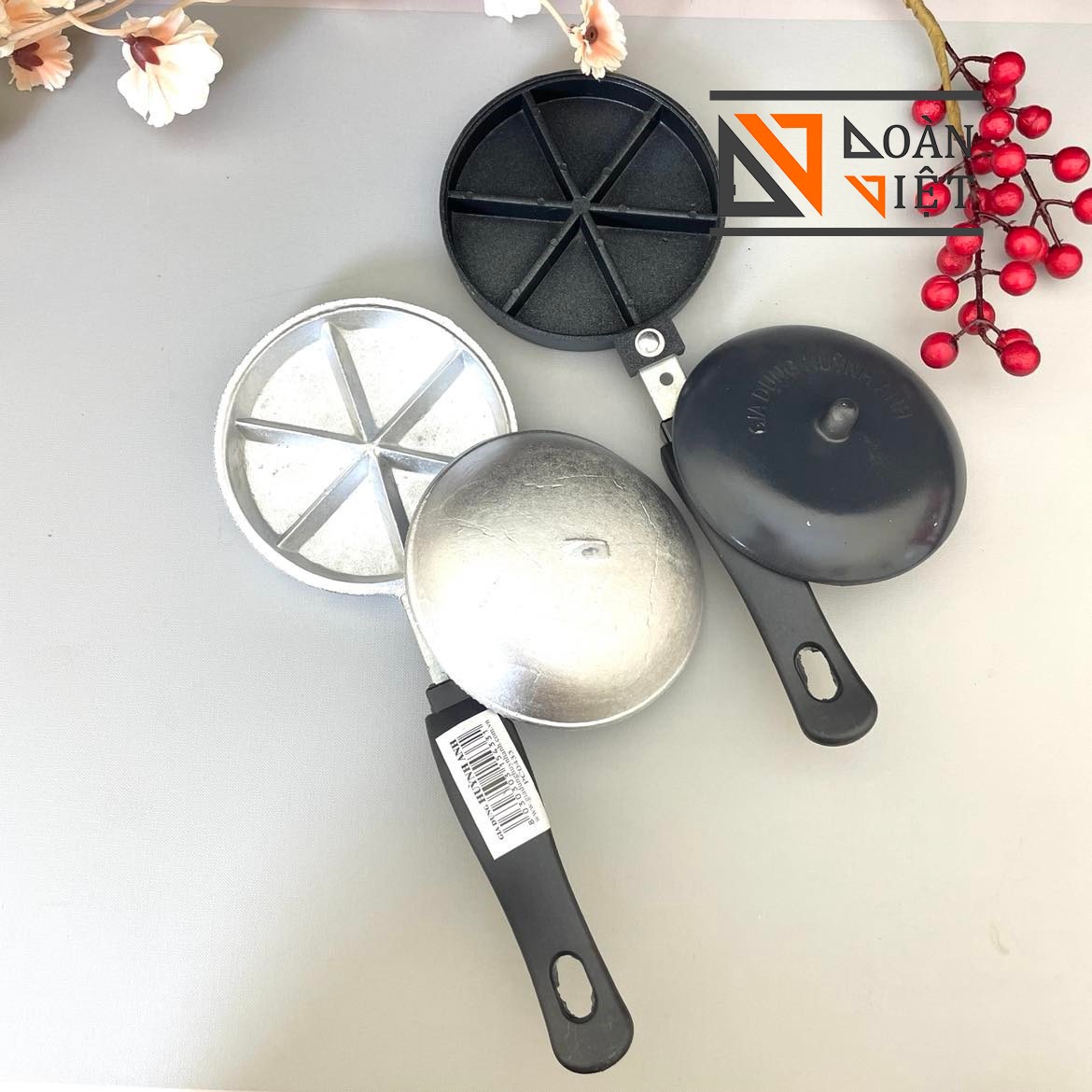 Khuôn Làm Bánh Trứng Cút, Trái Sáng - Khuôn Gang. có Khuôn chống dính. Dụng cụ làm bánh nướng