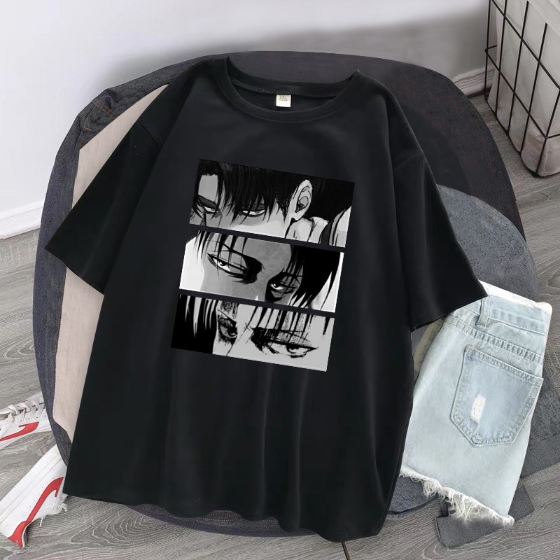 Áo Thun Tay Ngắn Dáng Rộng Họa Tiết Đôi Mắt Phong Cách Anime Nhật Bản Thời Trang Mùa Hè Cho Nữ