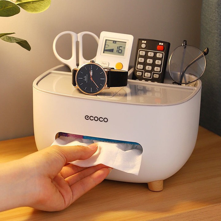 Hộp Đựng Giấy Ăn Ecoco Thiết Kế Khay Để Đồ Tiện Dụng