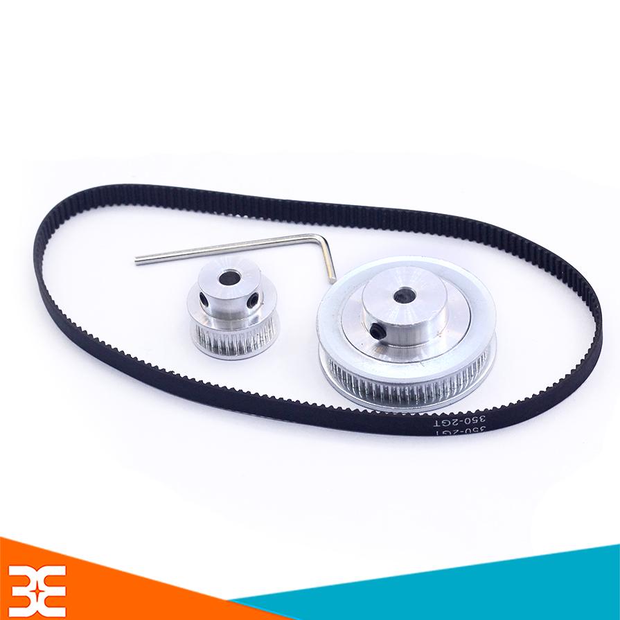 Combo Bộ Truyền Động 2GT Gồm 01 Dây Đai 350, 01 Bánh Răng 16 Răng, 01 Bánh Răng 60 Răng, 02 Lục Lăng