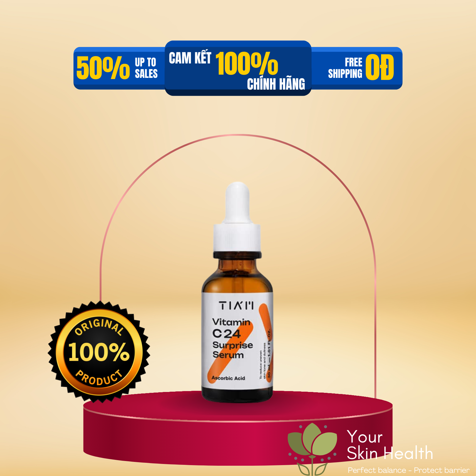Tinh chất Tiam Vitamin C24 Surprise Serum dưỡng sáng da, chống oxy hóa mạnh mẽ, chống lão hóa