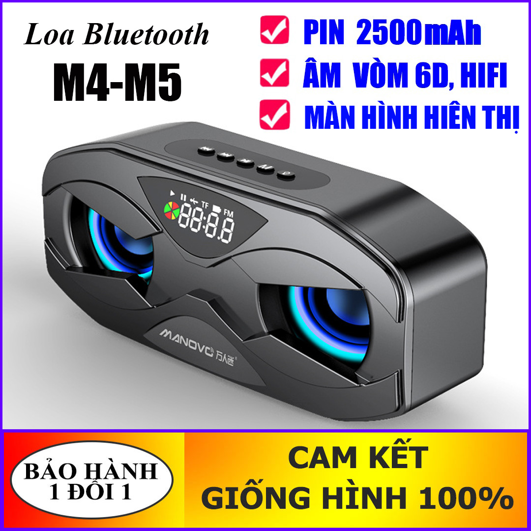 Loa Bluetooth Siêu Bass M4 - Âm Thanh HiFi, bass ấm cực mạnh, Pin 2500mAh