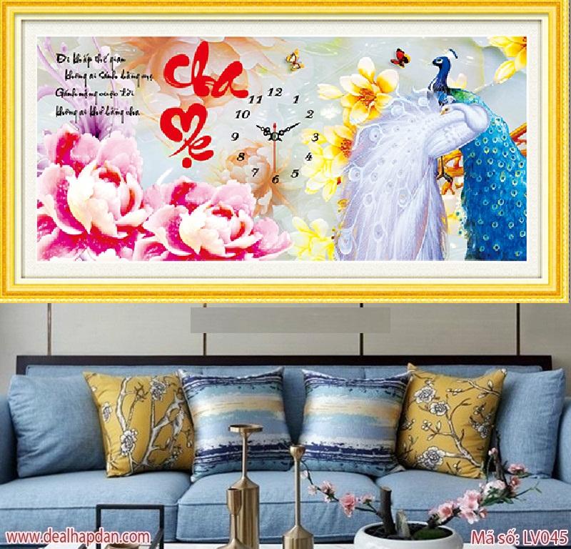 Tranh đính đá mẫu mới Cha Mẹ-KT: 103x50