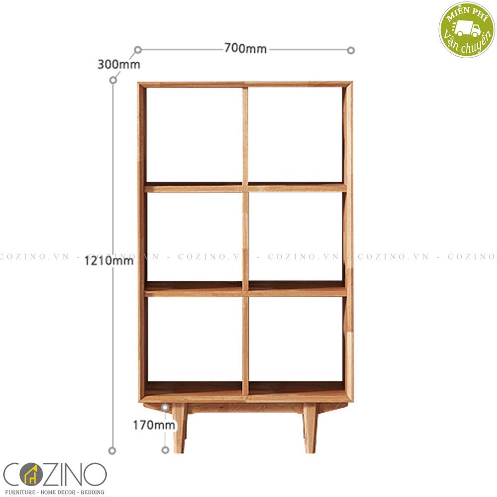 Tủ kệ sách 2x3 ngăn Calla gỗ cao su