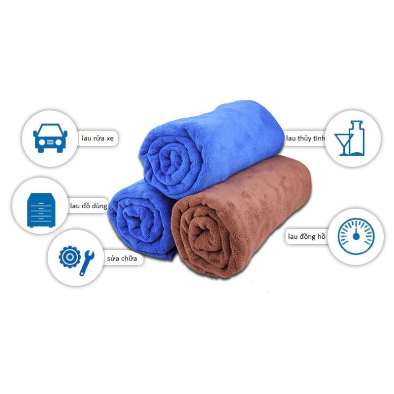 Khăn Microfiber Mềm Mịn Thấm Hút Nước Tốt Chuyên Dụng Lau Rửa Xe Hơi Ô Tô 3M (màu ngẫu nhiên) kích thước 30x30